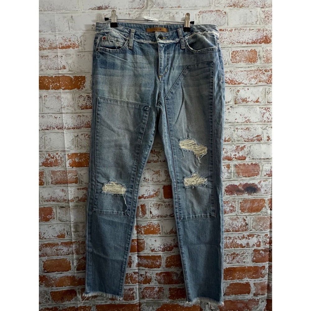 Joe's Jeans The Finn Ankle Women 29 Blue Japanese Denim‎ Distressed Skinny